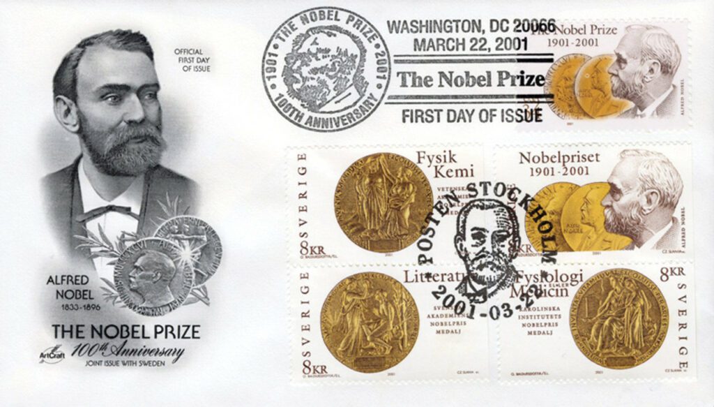# AC43 - 2001 Joint Issue - US and Sweden - Nobel Prize 100th Anniversary
