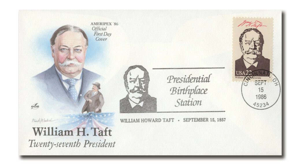 1986 Special Event Cover Commemorating William Taft's Birthday (#2218h)
