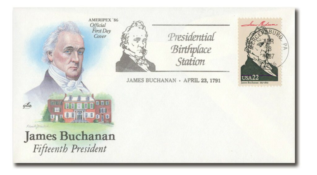 1987 Special Event Cover Commemorating James Buchanan's Birthday (#2217f)