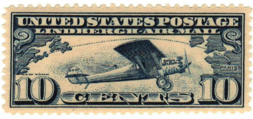 # C10 - 1927 10c Air Mail - Lindbergh's "Spirit of St. Louis", dark blue