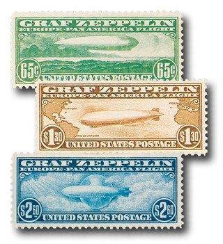 1930 Graf Zeppelins, 3 stamps