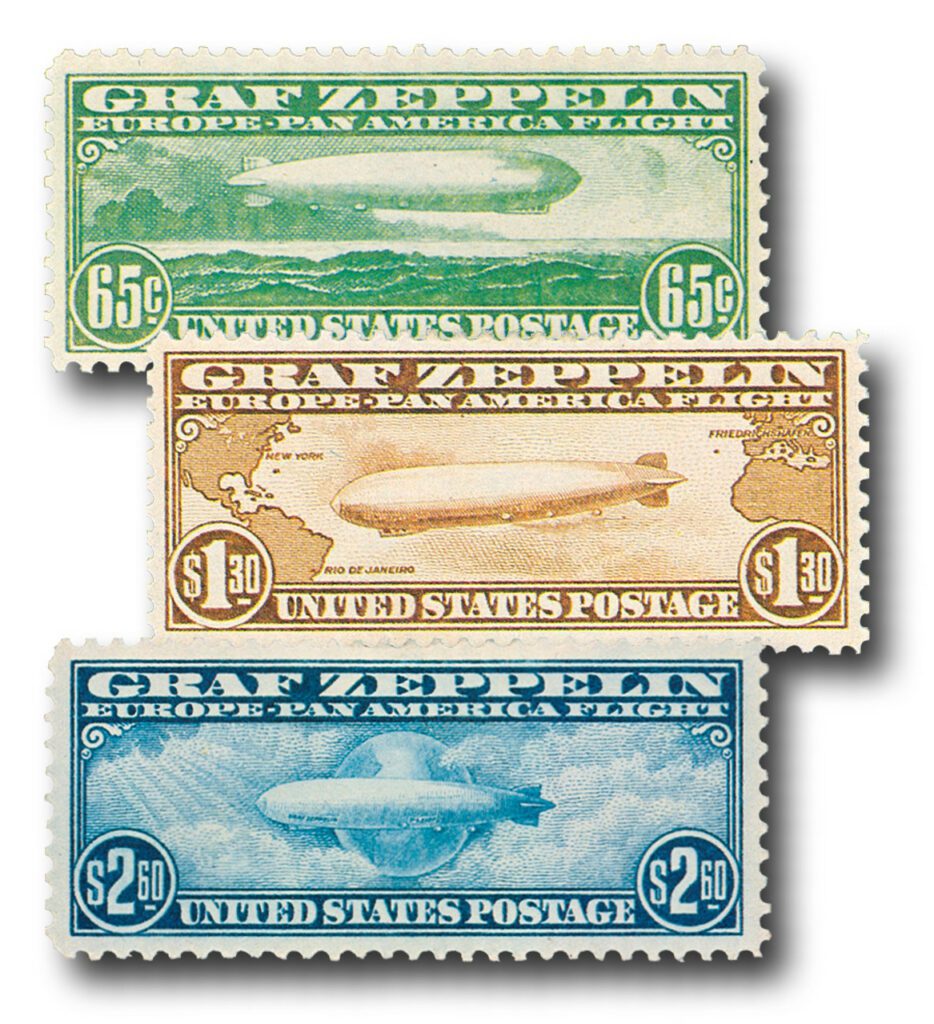 1930 Graf Zeppelins, 3 stamps