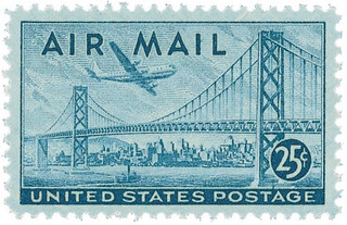 1946 25¢ Plane Over Bridge