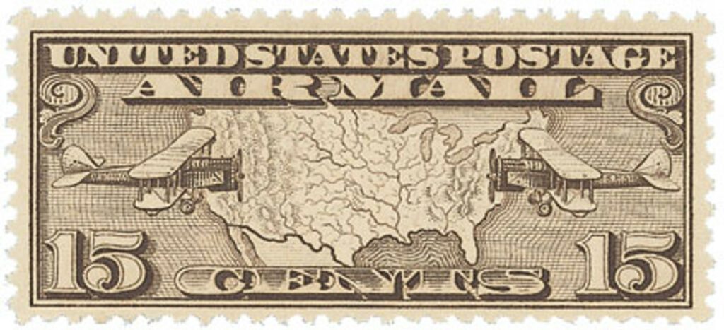 1926 15¢ U.S. Map and Mail Planes