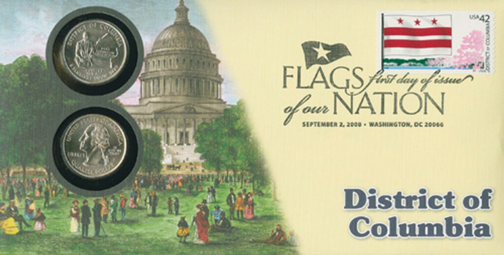 # CNC24 - 2008 42c Flags of Nation, DC coin FDC