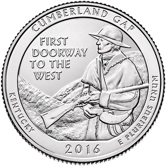 2016 Cumberland Gap National Forest P Mint Quarter
