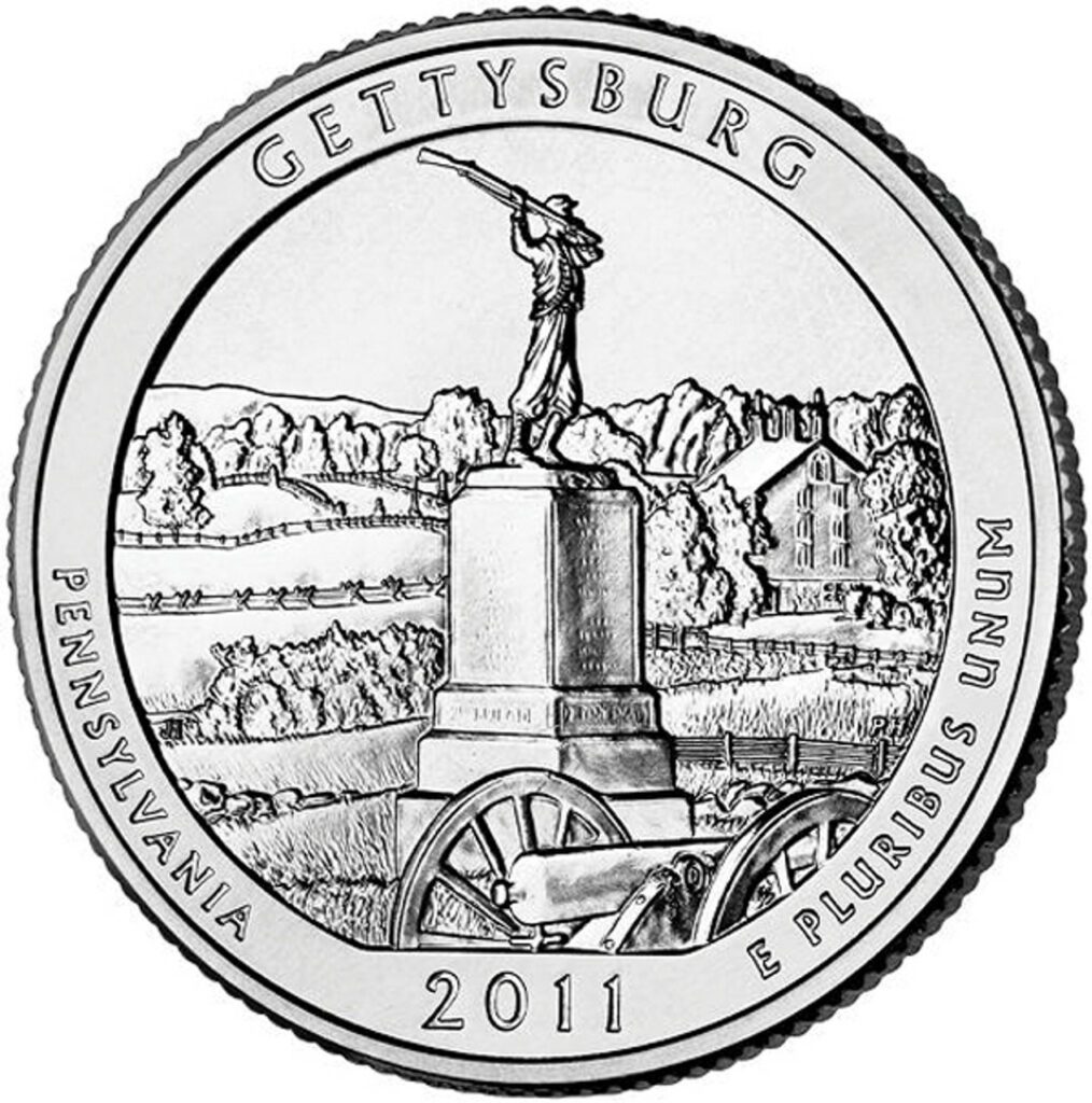 2011 Gettysburg National Military Park Quarter, P Mint