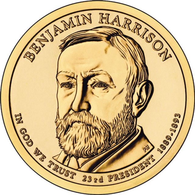 2012 $1.00 President B. Harrison D Mint