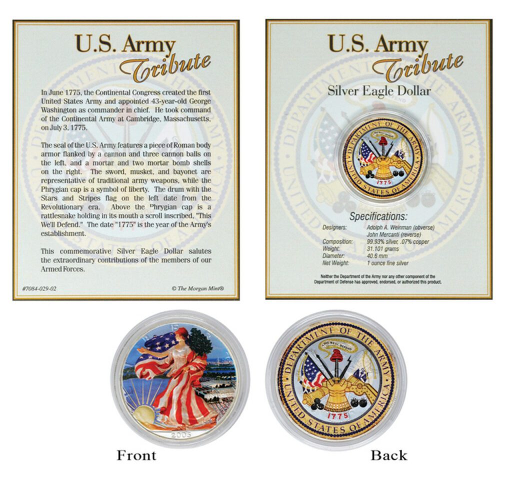 US Silver Dollar Tribute to Army