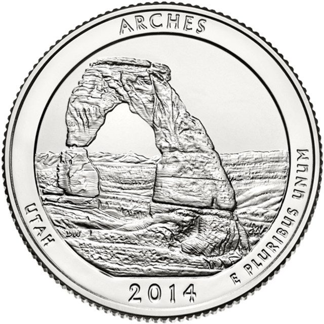 #CNUTAP25D - 2014 Arches National Park D Mint Quarter, D Mint