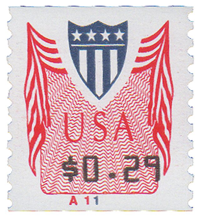 1994 29¢ Shield and Bunting
Variable Rate Coil