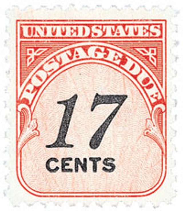 # J104 - 1985 17c Postage Due Stamp - carmine rose