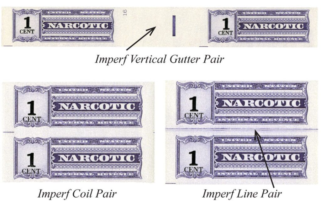 # M11802 - 1963 Narcotics Tax Stamps, Mint Never-hinged Pairs with Very Fine Centering, Set of 3