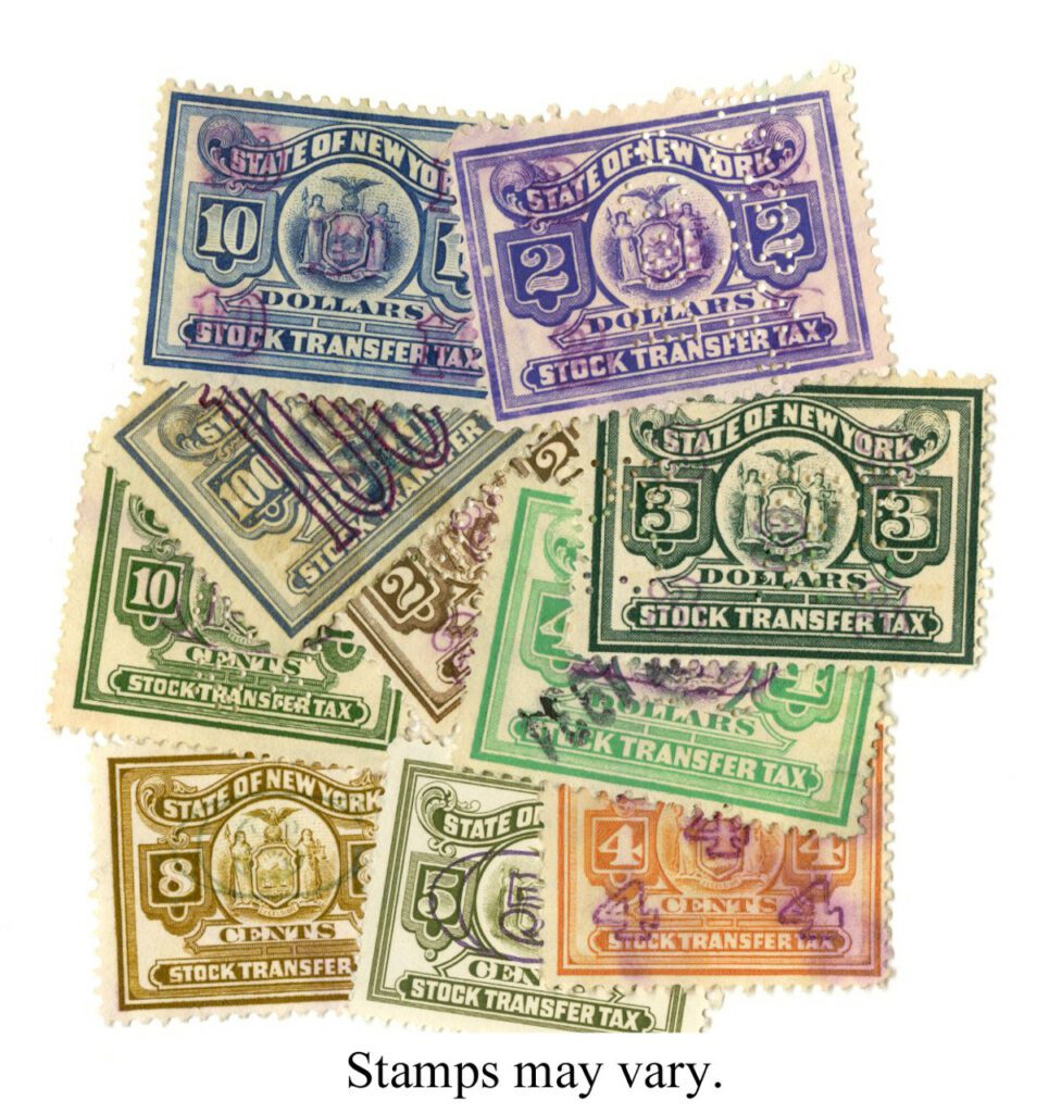 10 Different NYS Stock Transfer Stamps Mixed Conditions
