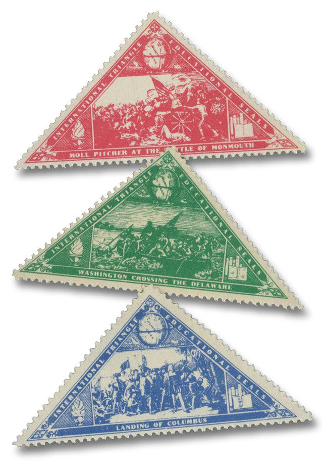 # M12338 - Set of 3 International Triangle Educational Seals