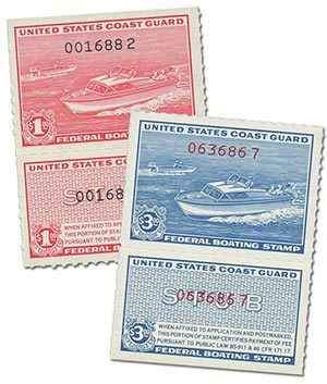 Set of 2 1960 Coast Guard Boating Tax stamps