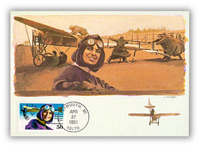 #M91-22 - 1991 50c Harriet Quimby Airmail