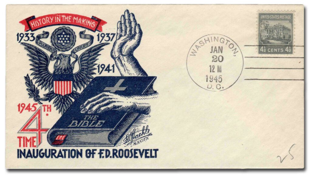 # MA1519 - 1945 Franklin D. Roosevelt Inaugural Cover with Staehle Cachet