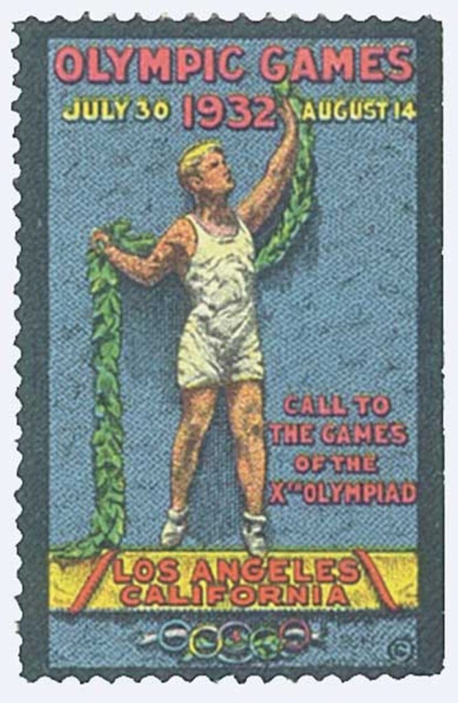 # MA187 - 1932 Publicity Label - Promotes Games of the 10th Olympiad, Los Angeles, California
