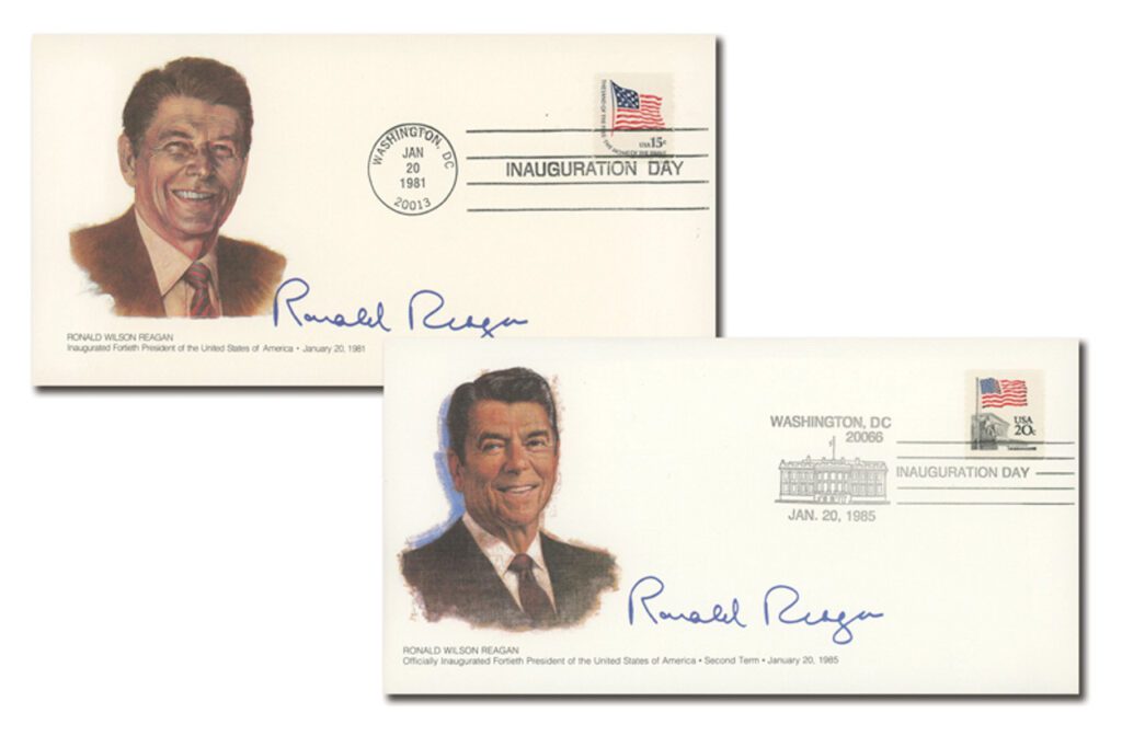 # MCV003 - 1981 & 85 Ronald Reagan Inauguration Covers, Set of 2