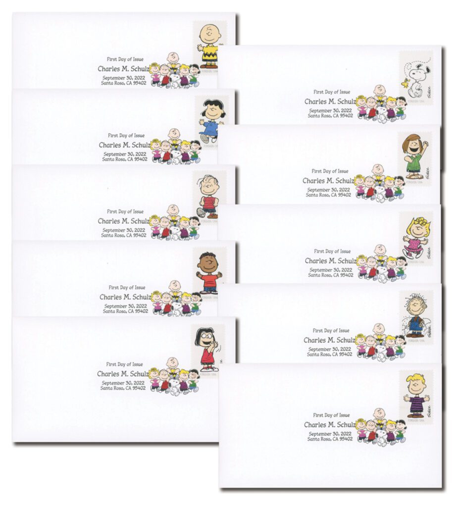 # MCV083 - 2022 First-Class Forever Charles M. Schulz Digital Color Postmark Set of 10 First Day Covers