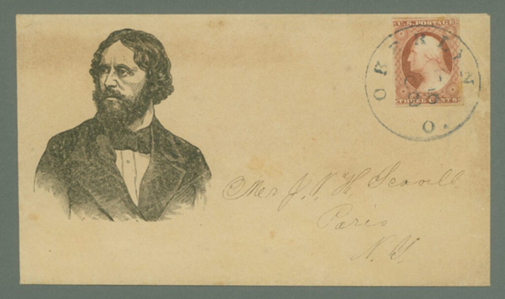 # MRS1601 - 1851 3c Washington (#11) on John Frémont Portrait Cover to Paris, N.Y.