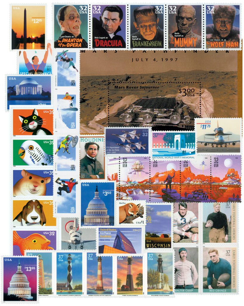 1997-2004 Scrambled Indicia Stamp Collection, Mint, Set of 42 Stamps, U.S.