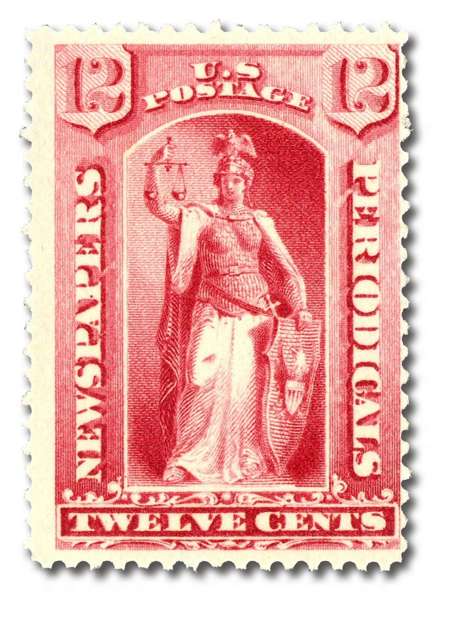 #PR82 - 1885 12c Newspaper & Periodical Stamp, soft paper, carmine