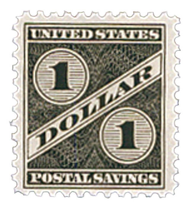 1940 $1 Postal Savings, gray black, unwatermarked