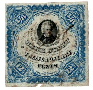 1871 12½c Beer Tax Stamp - blue, white silk paper