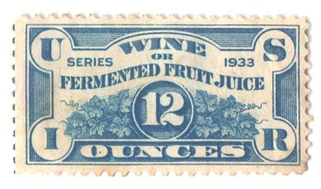 # REF4 - 1933 12oz Fermented Fruit Juice Stamp - light blue