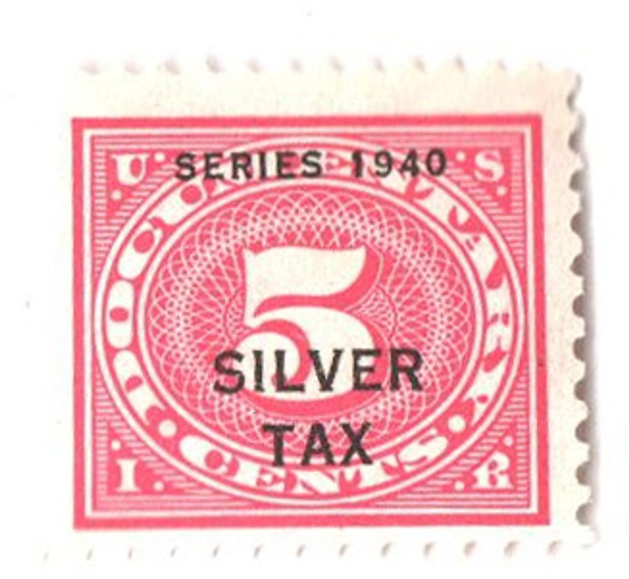 1940 5¢ Silver Tax, rose pink, perf 11