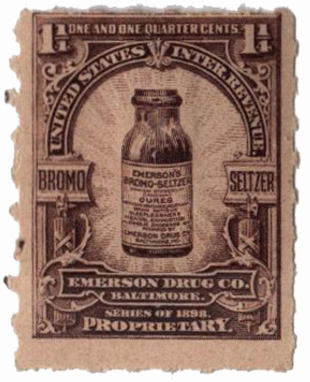 # RS282p - 1898-1900 1 1/4c Proprietary Medicine Stamp - violet brown