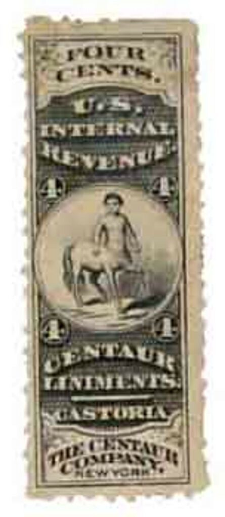 1878-83 4¢ Proprietary Medicine Stamp - black, watermark 191R