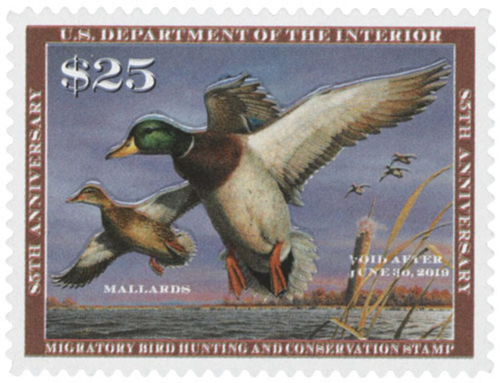 #RW85 - 2018 $25 Federal Duck Stamp,Mallards Hunting Permit