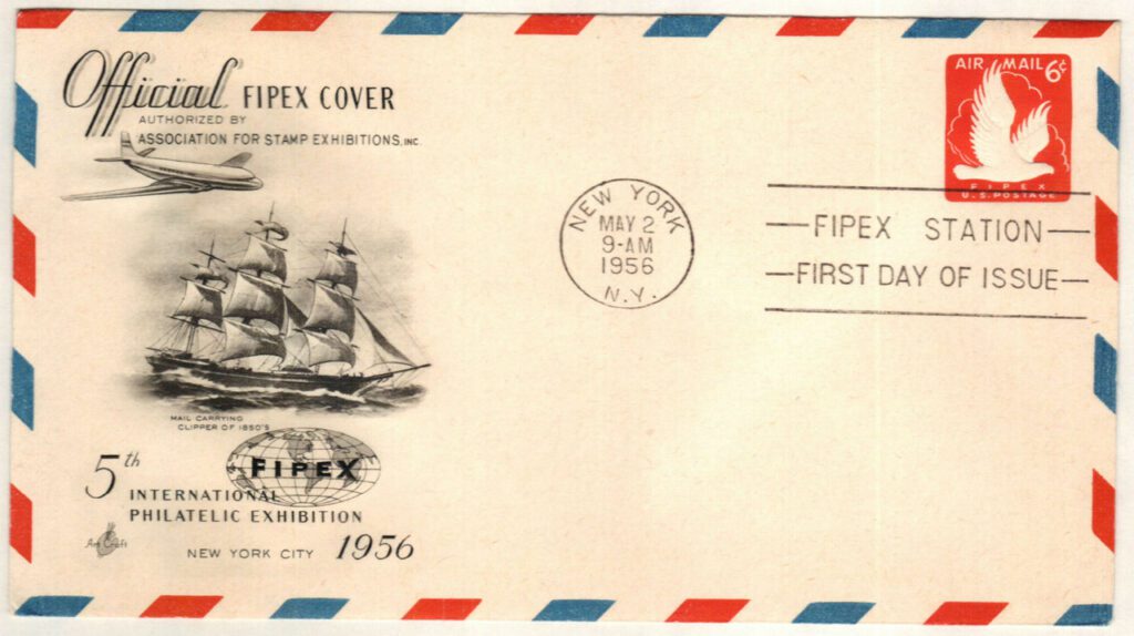 1956 6¢ Air Post Envelope, red