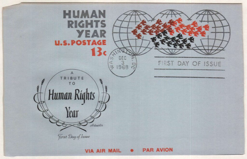 #UC42 - 1968 13c Air Post Envelope,Human Rights Year