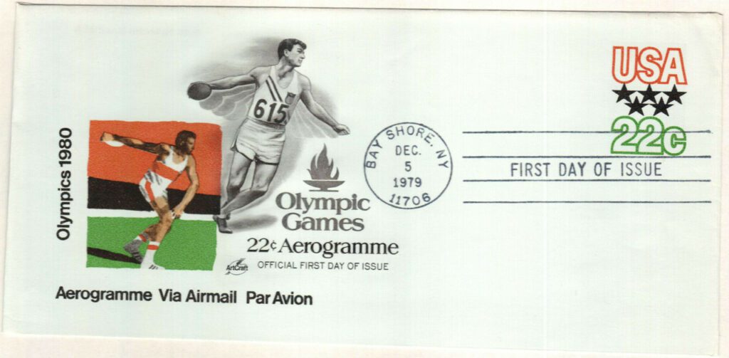 1979 22¢ Air Post Envelope - Moscow Olympics