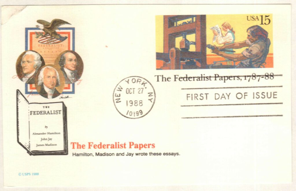 # UX126 - 1988 15c Postal Card - Federalist Papers