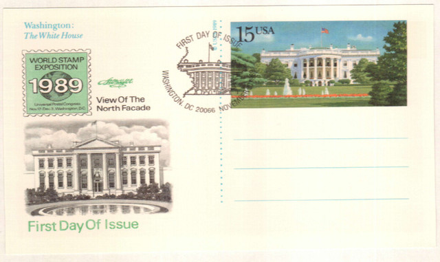 1989 15¢ Postal Card - White House