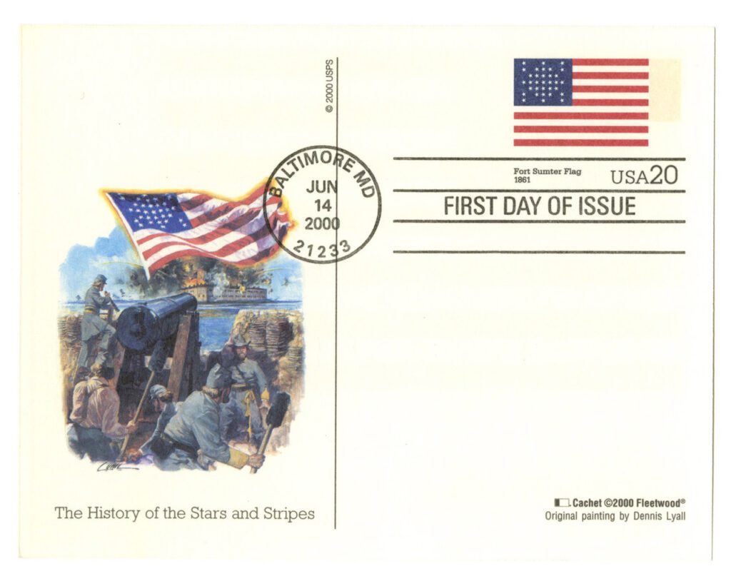 # UX331 - 2000 20c Fort Sumter Flag PC FDC