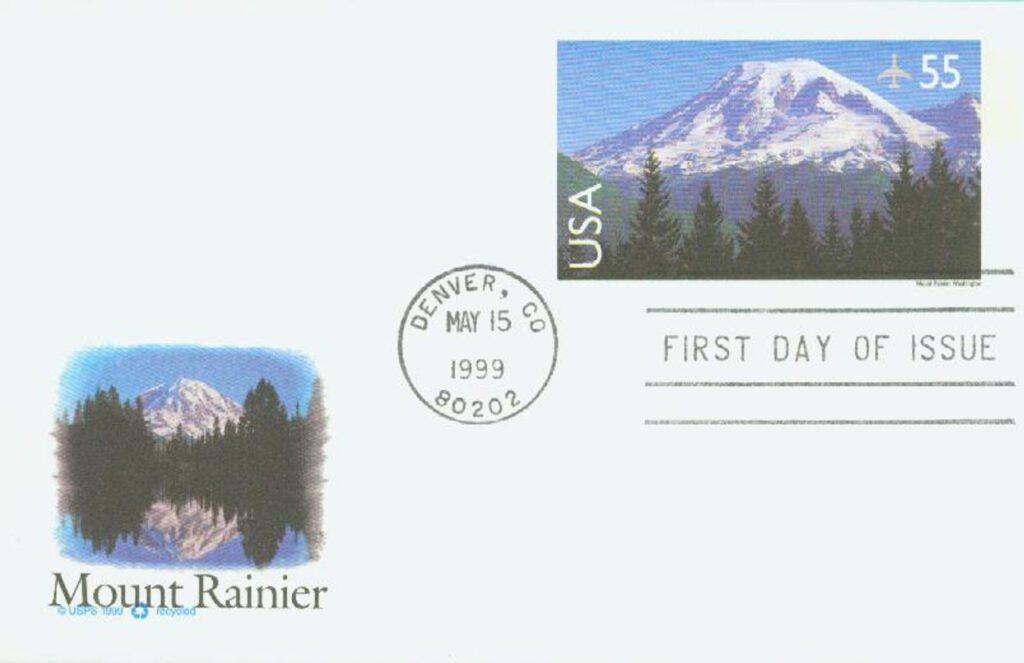 # UXC27 - 1999 55c Mount Rainier PC FDC