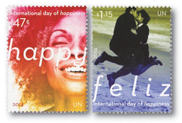 #UN1081-82 - 2014 47c & $1.15 Int'l Day of Happiness