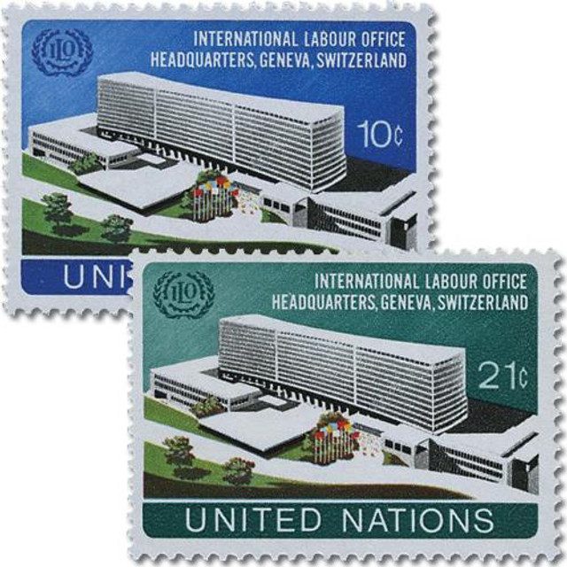 #UN244-45 - 1974 ILO Headquarters