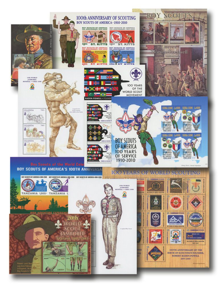 # MFN478 - SAVE $25.05 Collection of 10 different Scouting Foreign Sheets and/or Souvenir Sheets