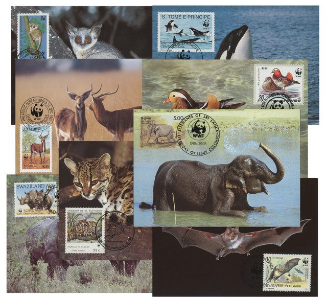 AC494 - World Wildlife Fund, Collection of 44 First Day of Issue Postcards from Around the World