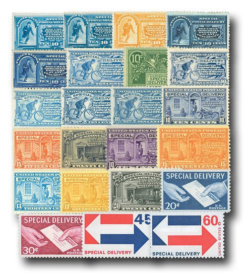 E1-23 - 1885-1971 Special Delivery Complete Set of 23 Stamps