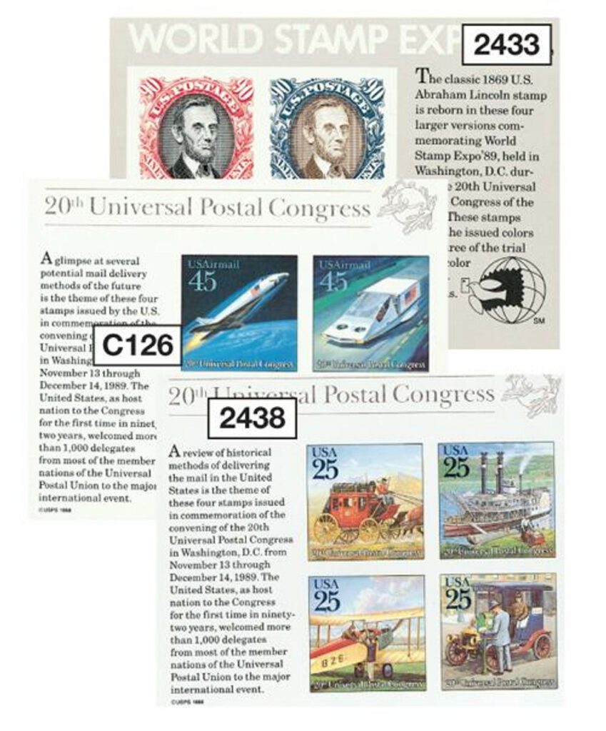 2433//C126 - 1989 Souvenir Sheets 2433, 2438 and C126
