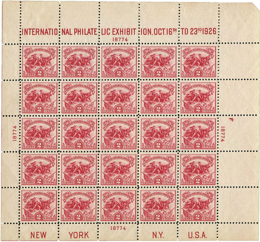 630 - 1926 2c Battle of White Plains Souvenir Sheet - International Philatelic Exhibition Issue