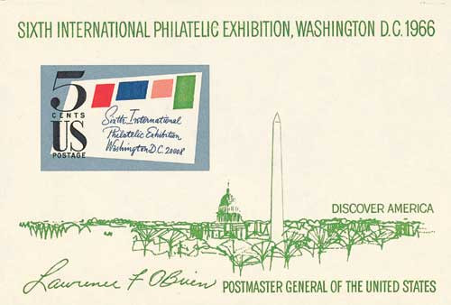 1311 - 1966 5c SIPEX souvenir sheet